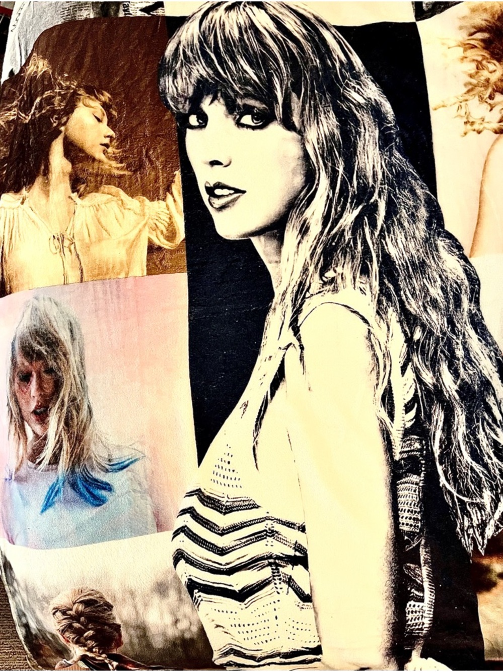 Taylor Swift Eras Collage Throw Blanket Soft Fleece Fan Gift